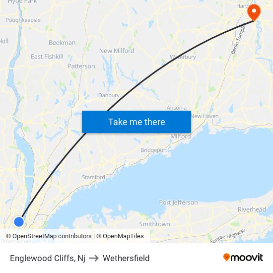 Englewood Cliffs, Nj to Wethersfield map