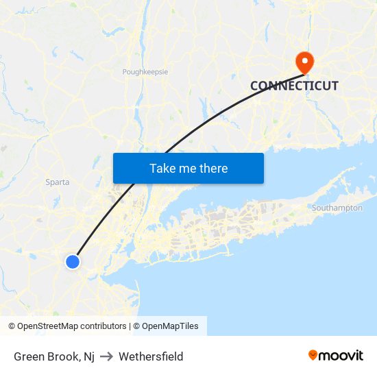 Green Brook, Nj to Wethersfield map