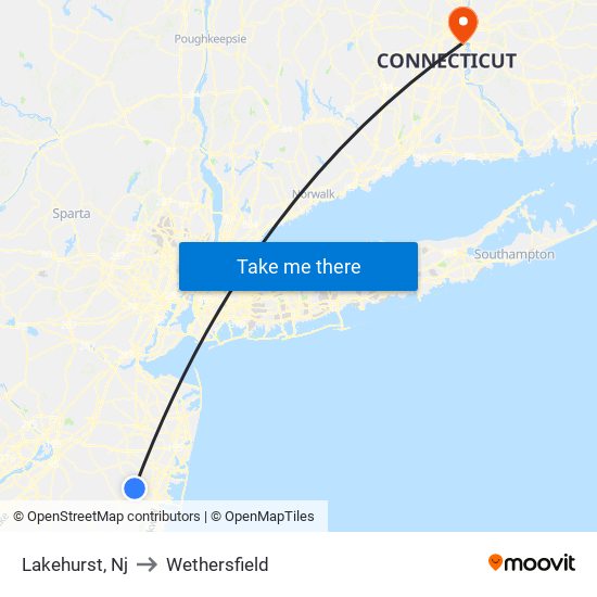 Lakehurst, Nj to Wethersfield map