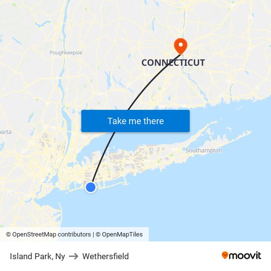 Island Park, Ny to Wethersfield map
