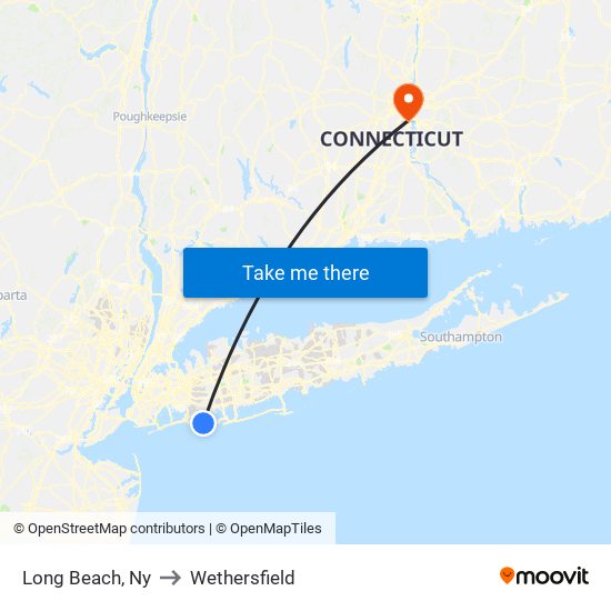 Long Beach, Ny to Wethersfield map