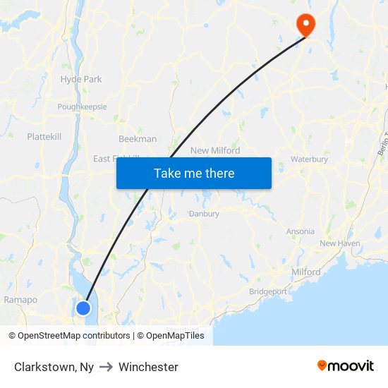 Clarkstown, Ny to Winchester map