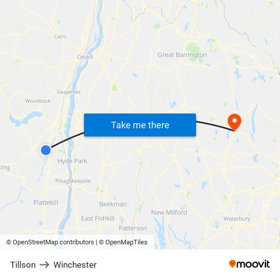 Tillson to Winchester map