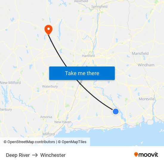 Deep River to Winchester map