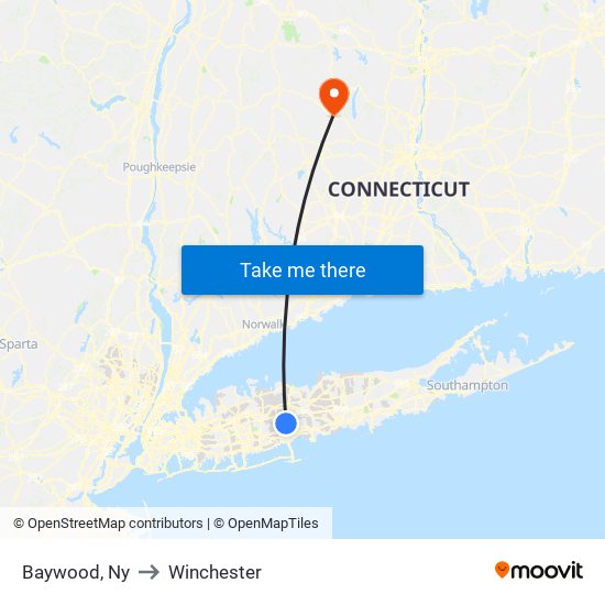 Baywood, Ny to Winchester map