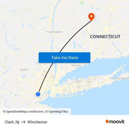 Clark, Nj to Winchester map