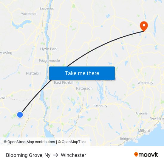 Blooming Grove, Ny to Winchester map