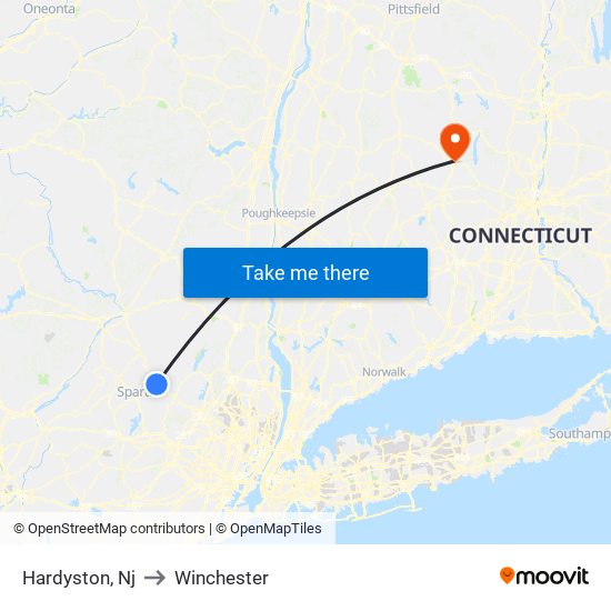 Hardyston, Nj to Winchester map