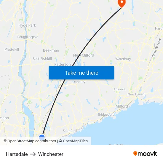 Hartsdale to Winchester map