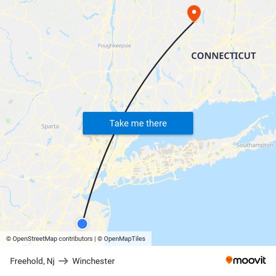 Freehold, Nj to Winchester map