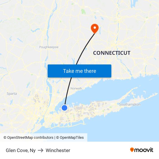 Glen Cove, Ny to Winchester map