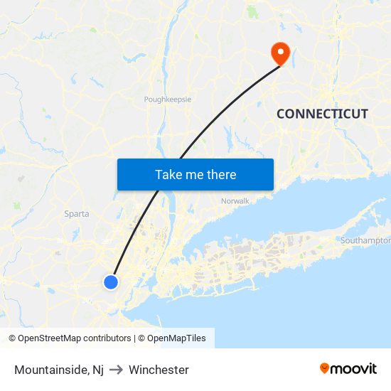 Mountainside, Nj to Winchester map