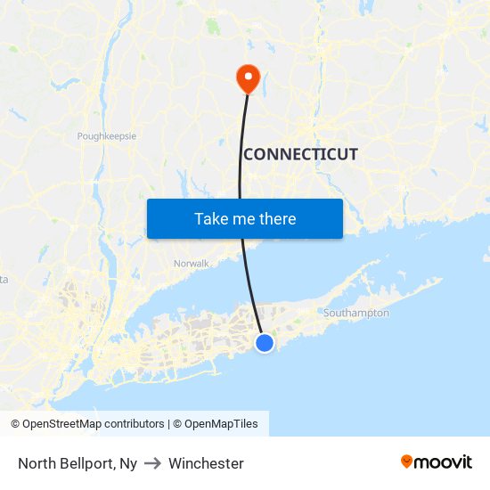 North Bellport, Ny to Winchester map