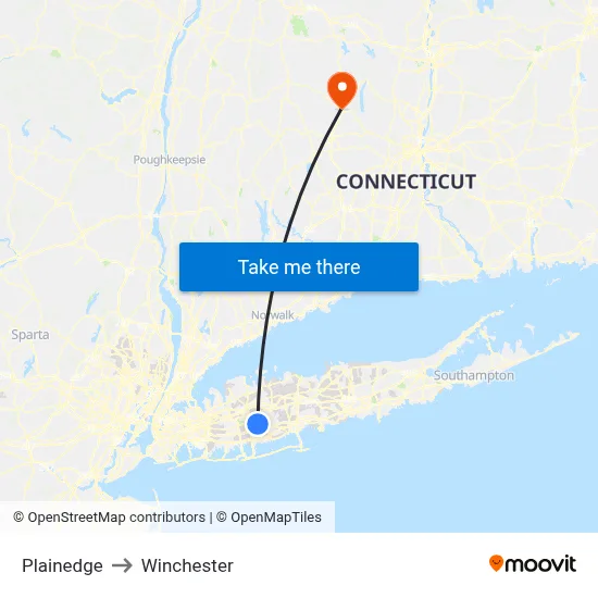 Plainedge to Winchester map