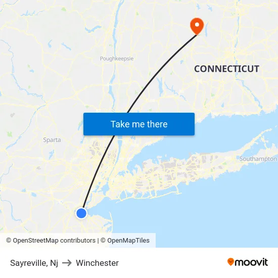 Sayreville to Winchester map