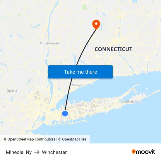 Mineola to Winchester map