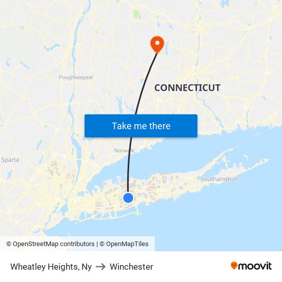 Wheatley Heights, Ny to Winchester map