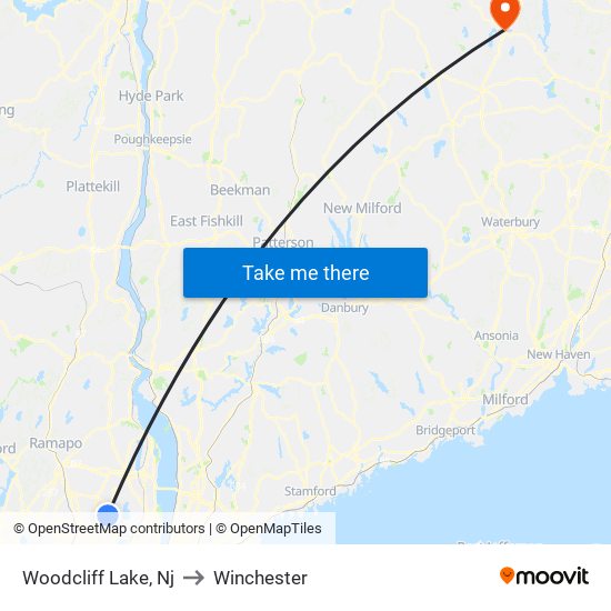 Woodcliff Lake, Nj to Winchester map