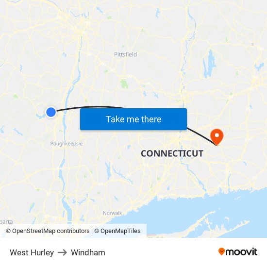 West Hurley to Windham map