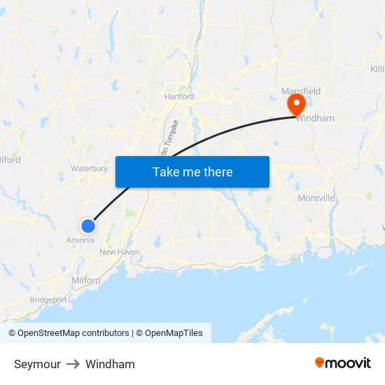 Seymour to Windham map