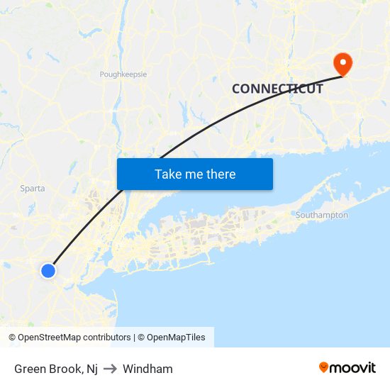 Green Brook, Nj to Windham map