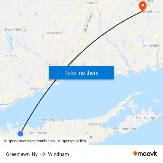 Greenlawn, Ny to Windham map