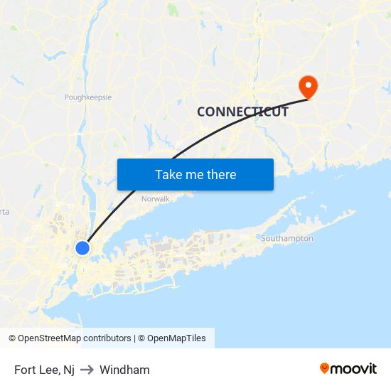 Fort Lee, Nj to Windham map