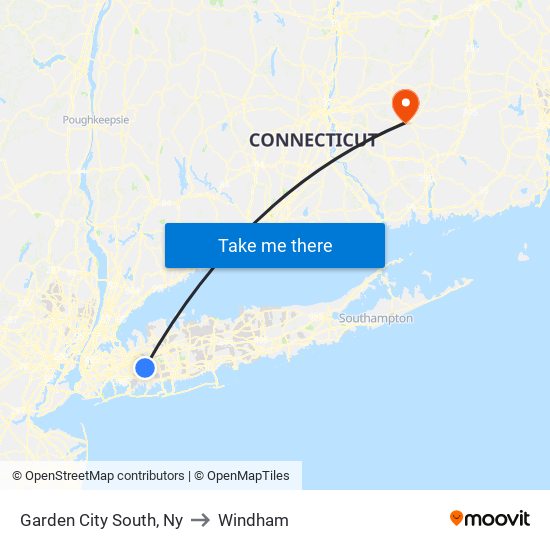 Garden City South, Ny to Windham map