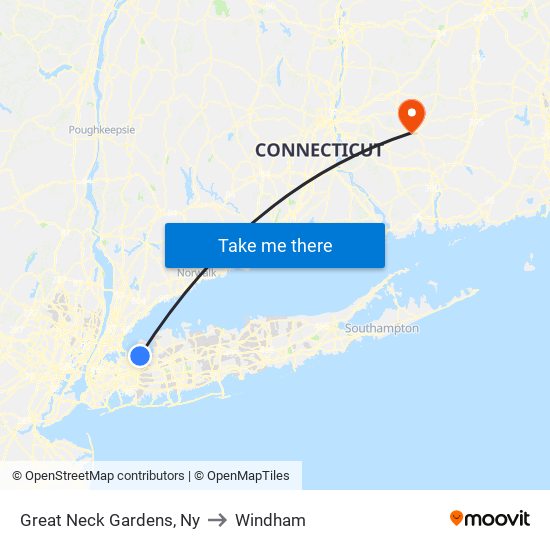 Great Neck Gardens, Ny to Windham map