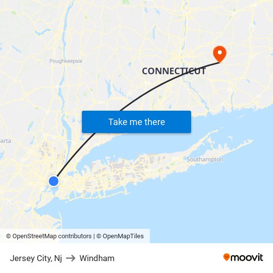 Jersey City, Nj to Windham map
