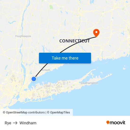 Rye to Windham map