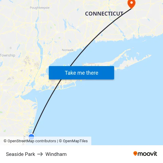 Seaside Park to Windham map