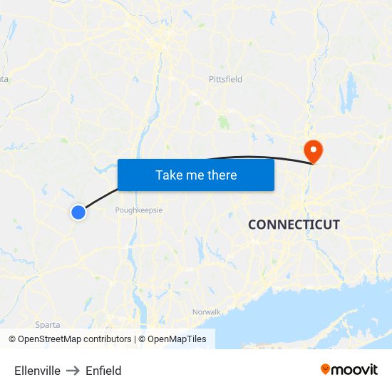 Ellenville to Enfield map