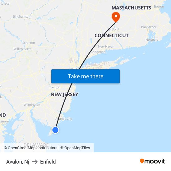 Avalon, Nj to Enfield map