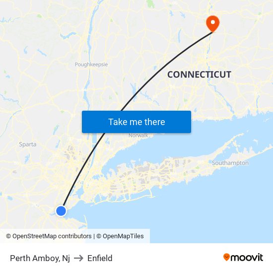 Perth Amboy, Nj to Enfield map