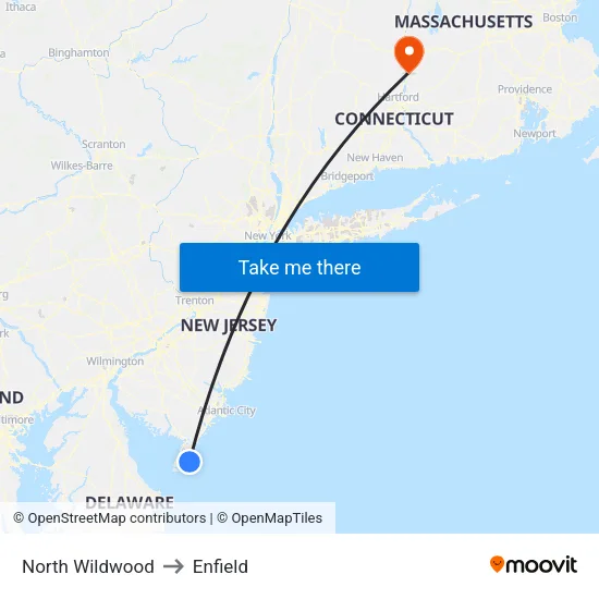 North Wildwood to Enfield map