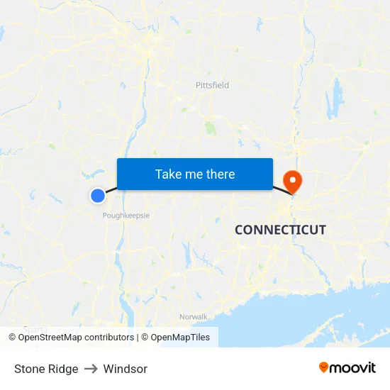 Stone Ridge to Windsor map