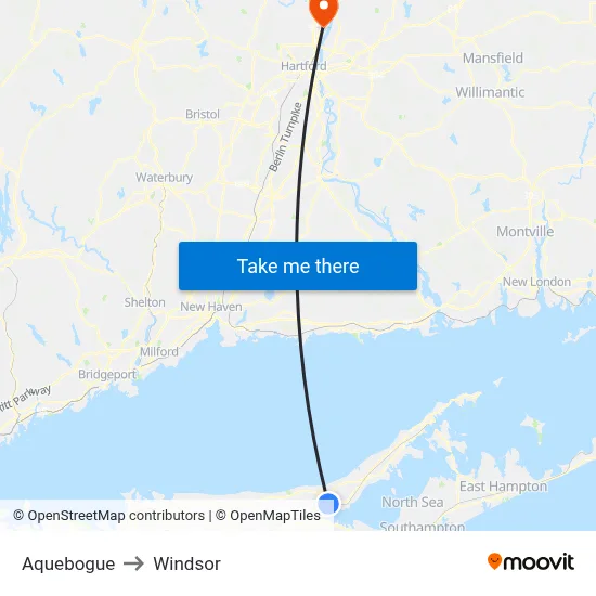 Aquebogue to Windsor map
