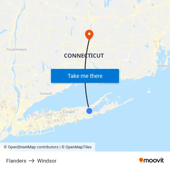 Flanders to Windsor map