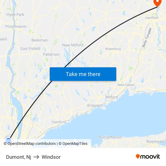 Dumont, Nj to Windsor map