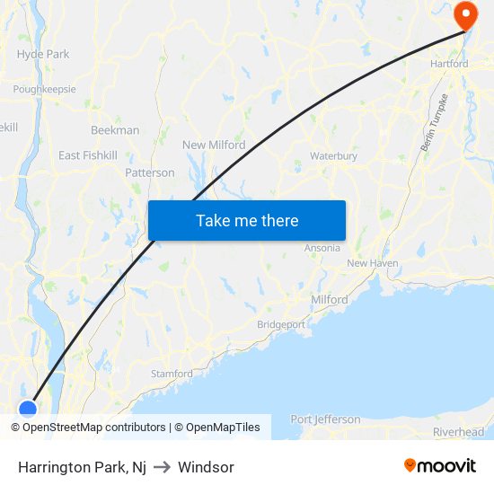 Harrington Park, Nj to Windsor map