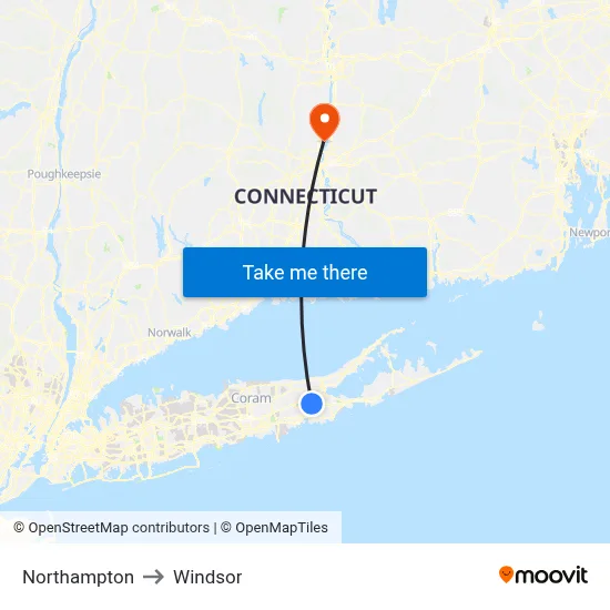 Northampton to Windsor map