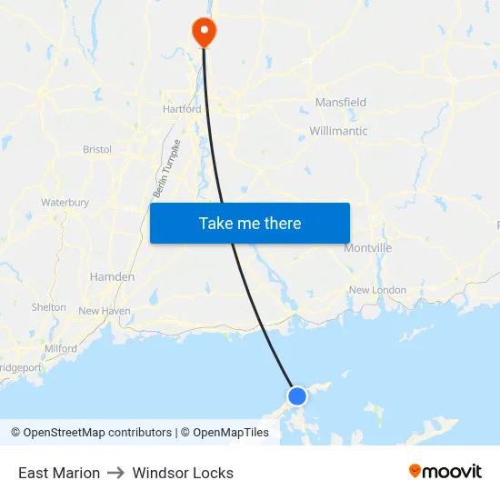 East Marion to Windsor Locks map
