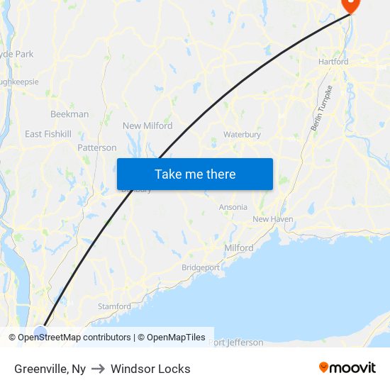 Greenville, Ny to Windsor Locks map
