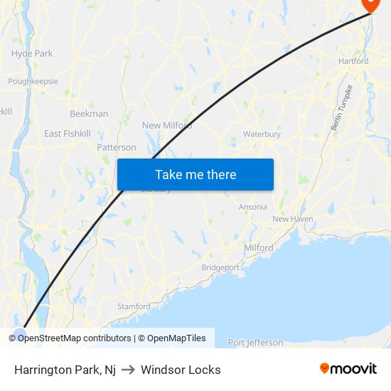 Harrington Park, Nj to Windsor Locks map