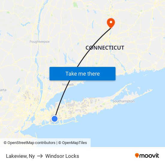 Lakeview, Ny to Windsor Locks map