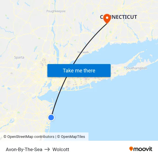 Avon-By-The-Sea to Wolcott map