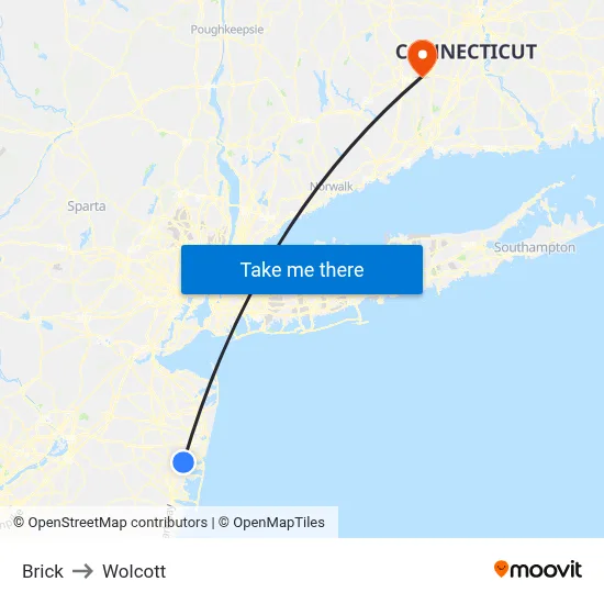 Brick to Wolcott map