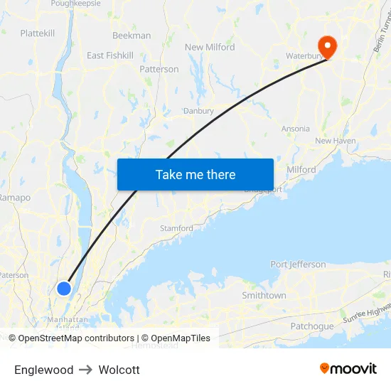 Englewood to Wolcott map