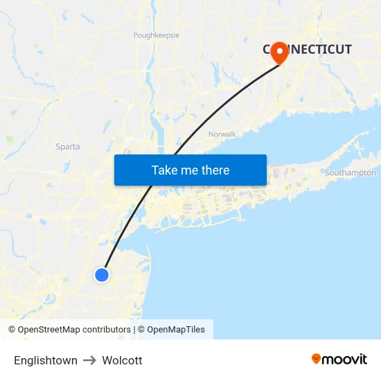 Englishtown to Wolcott map
